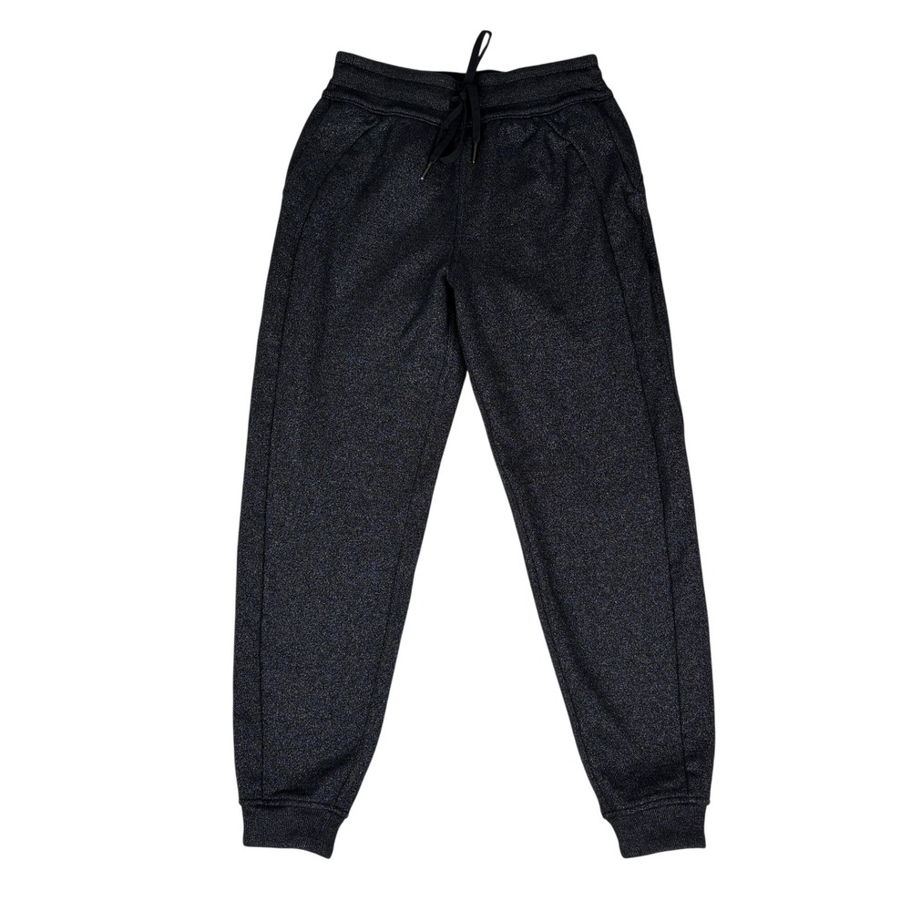 Lululemon‎ Scuba High Rise Jogger 7/8 Black Metallic Sparkle Size 4 Athleisure